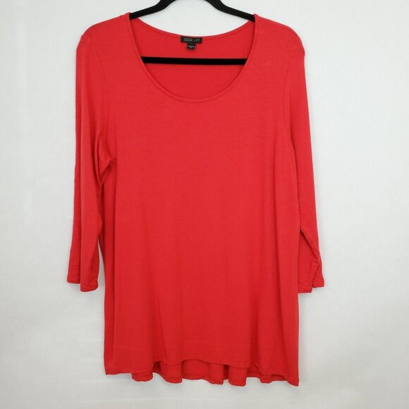 J. Jill Top Womens Medium Wearever Collection Scoop Neck Pleat Back Scoop Neck - Picture 1 of 9